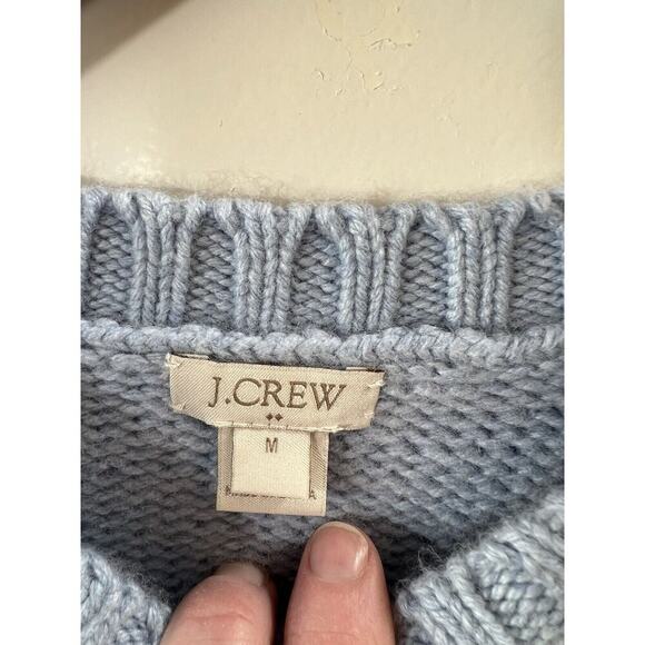 J. Crew Womens Wool Blend Sweater Size M Blue Preppy Academia Minimalist Classic - Picture 3 of 8